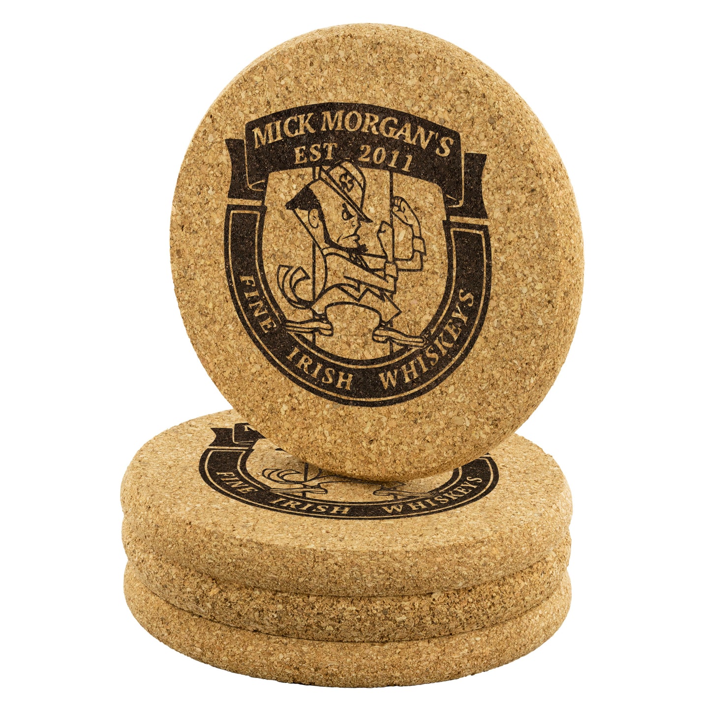 Mick Morgan's Round Cork Coaster - 4pc