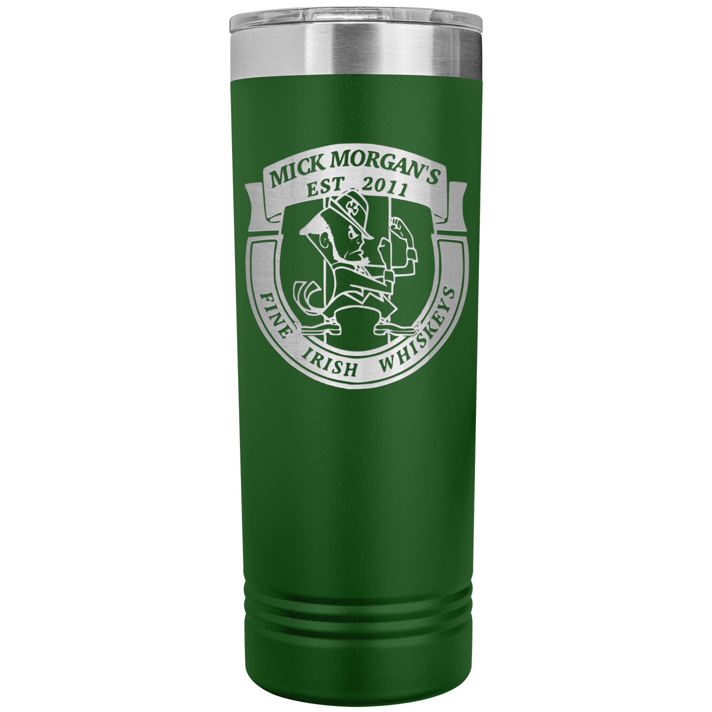 Mick_Morgans_22oz_Skinny_Tumbler_Green_Mockup.png