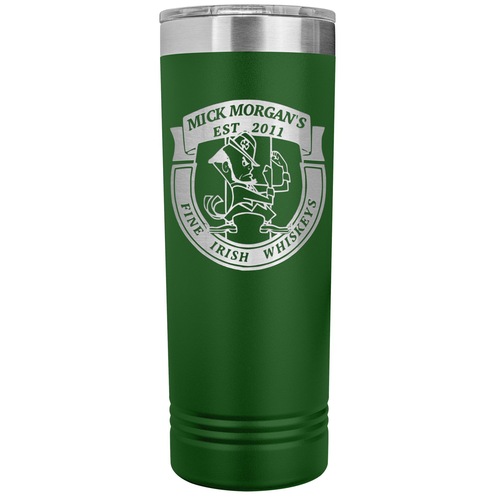 Mick_Morgans_22oz_Skinny_Tumbler_Green_Mockup.png