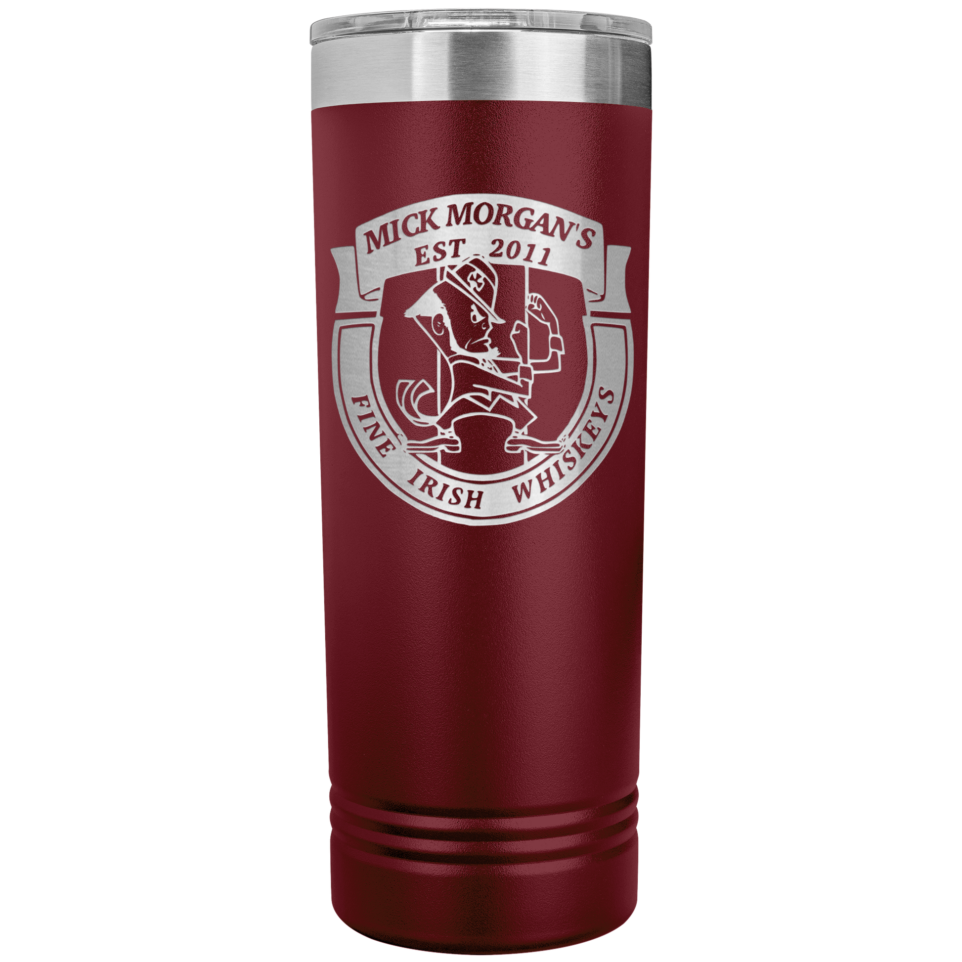 Mick_Morgans_22oz_Skinny_Tumbler_Maroon_Mockup.png